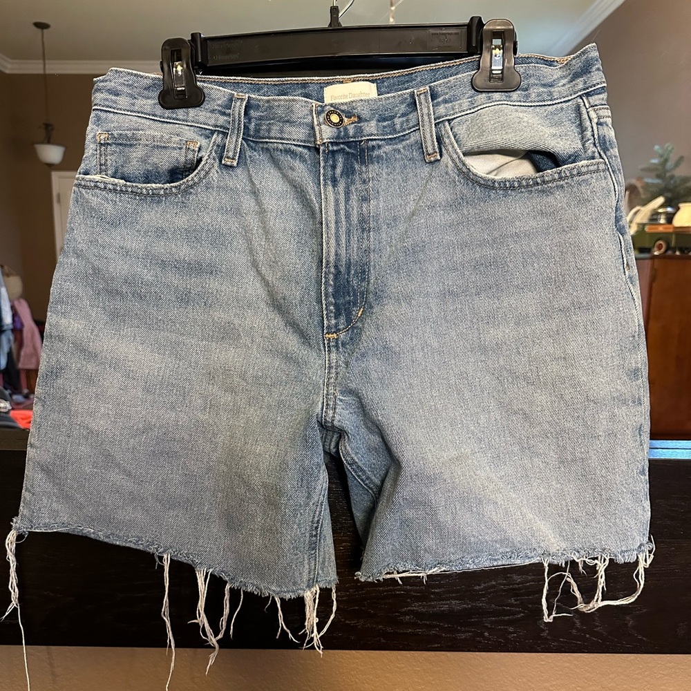 Favorite Daughter Light Blue Distressed Jean Shorts